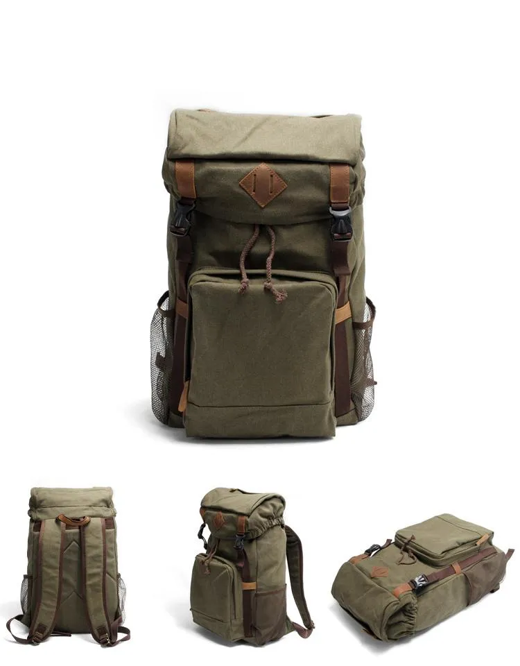 Cool Canvas Mens Retro Large 15???? Backpack Travel Backpack Hiking Backpack for Men
