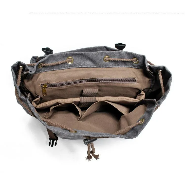 Cool Canvas Mens Retro Large 15???? Backpack Travel Backpack Hiking Backpack for Men