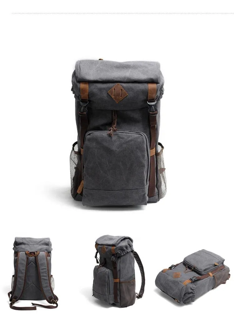 Cool Canvas Mens Retro Large 15???? Backpack Travel Backpack Hiking Backpack for Men