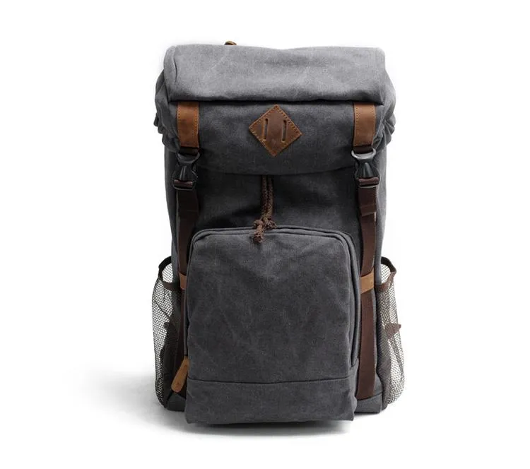 Cool Canvas Mens Retro Large 15???? Backpack Travel Backpack Hiking Backpack for Men