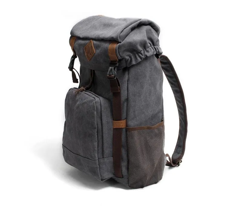 Cool Canvas Mens Retro Large 15???? Backpack Travel Backpack Hiking Backpack for Men