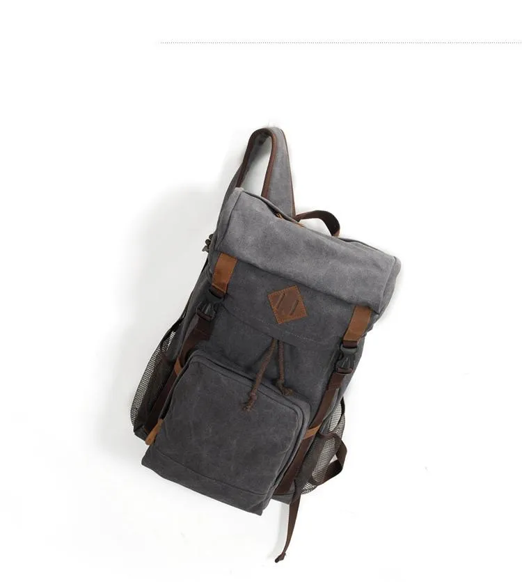 Cool Canvas Mens Retro Large 15???? Backpack Travel Backpack Hiking Backpack for Men