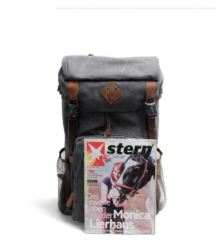 Cool Canvas Mens Retro Large 15???? Backpack Travel Backpack Hiking Backpack for Men