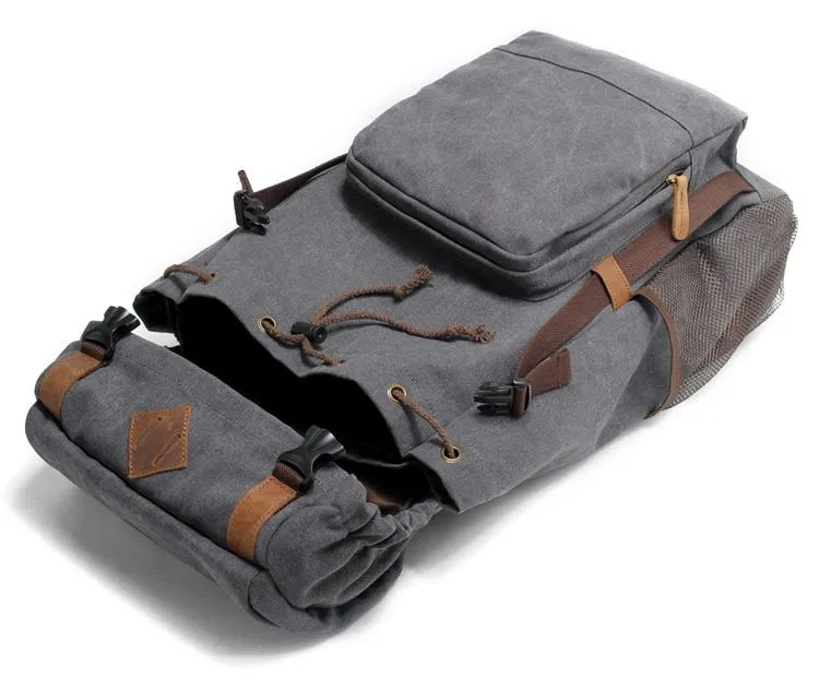 Cool Canvas Mens Retro Large 15???? Backpack Travel Backpack Hiking Backpack for Men