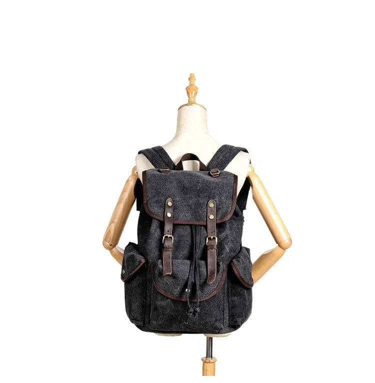 Cool Gray Fashion Mens Green Large Travel Backpack  14'' Computer Backpack for Men