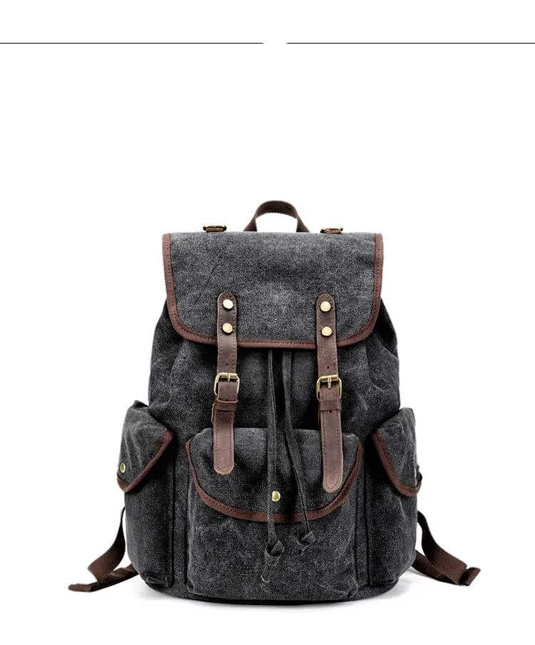 Cool Gray Fashion Mens Green Large Travel Backpack  14'' Computer Backpack for Men