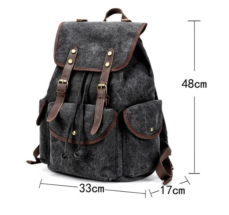Cool Gray Fashion Mens Green Large Travel Backpack  14'' Computer Backpack for Men
