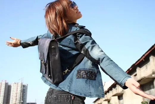 Cool Handmade Leather Mens Backpack Travel Backpack Messenger Bag for men
