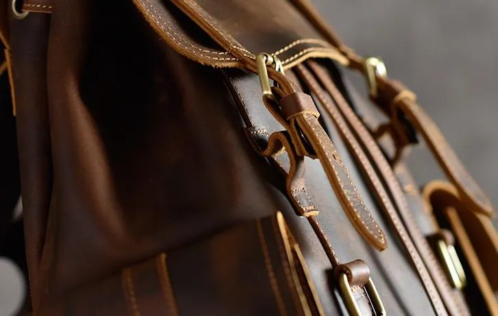 Cool Leather Mens Backpack Large Travel Backpack Hiking Backpack for men