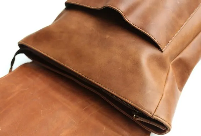Cool Leather Mens Backpack Travel Backpack Laptop Backpack for men