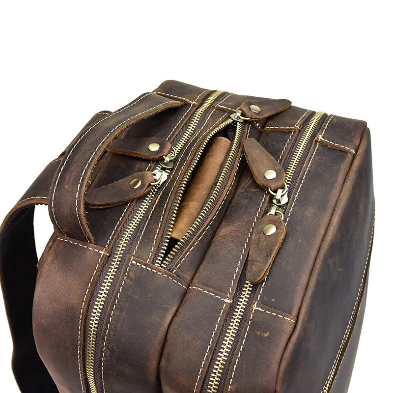 Cool Leather Mens Backpacks Vintage School Backpack Travel Backpack for Men