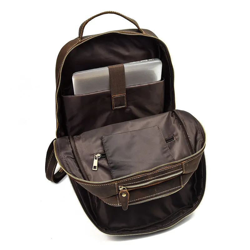 Cool Leather Mens Backpacks Vintage School Backpack Travel Backpack for Men