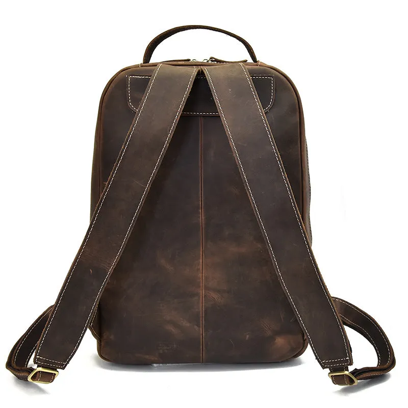 Cool Leather Mens Backpacks Vintage School Backpack Travel Backpack for Men