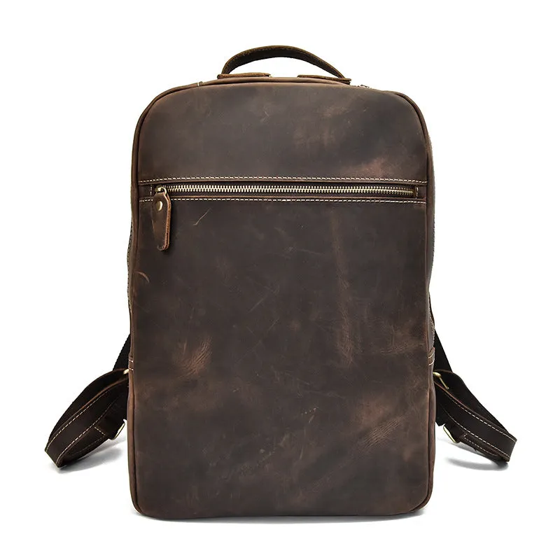 Cool Leather Mens Backpacks Vintage School Backpack Travel Backpack for Men