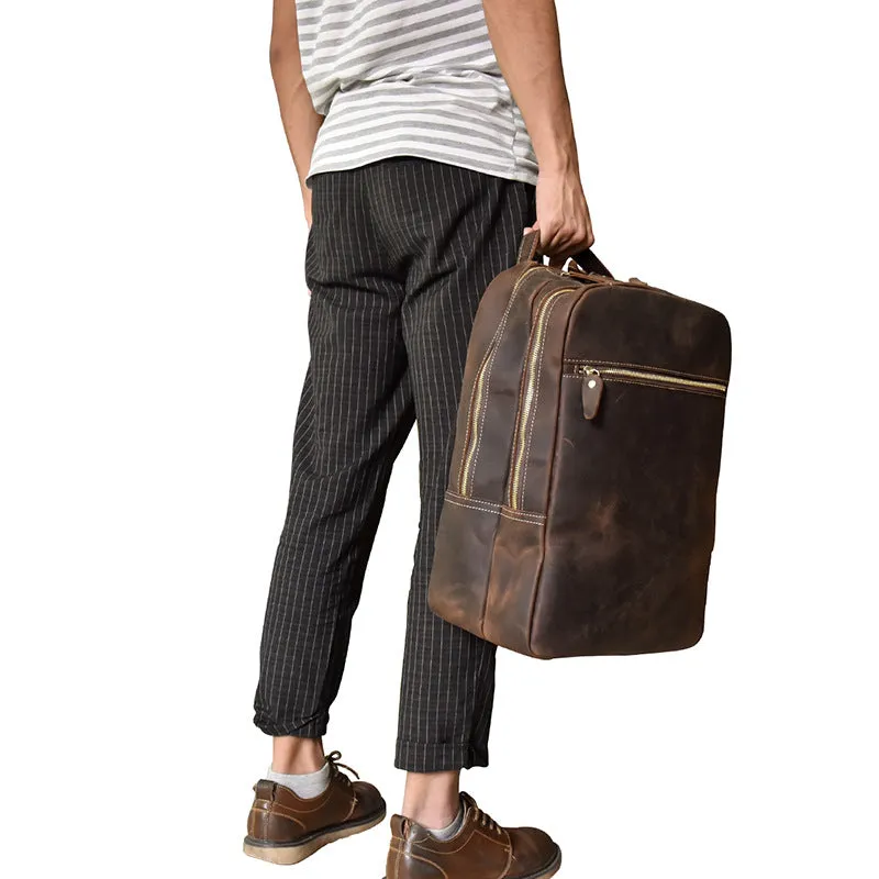 Cool Leather Mens Backpacks Vintage School Backpack Travel Backpack for Men