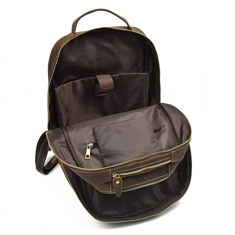 Cool Leather Mens Backpacks Vintage School Backpack Travel Backpack for Men