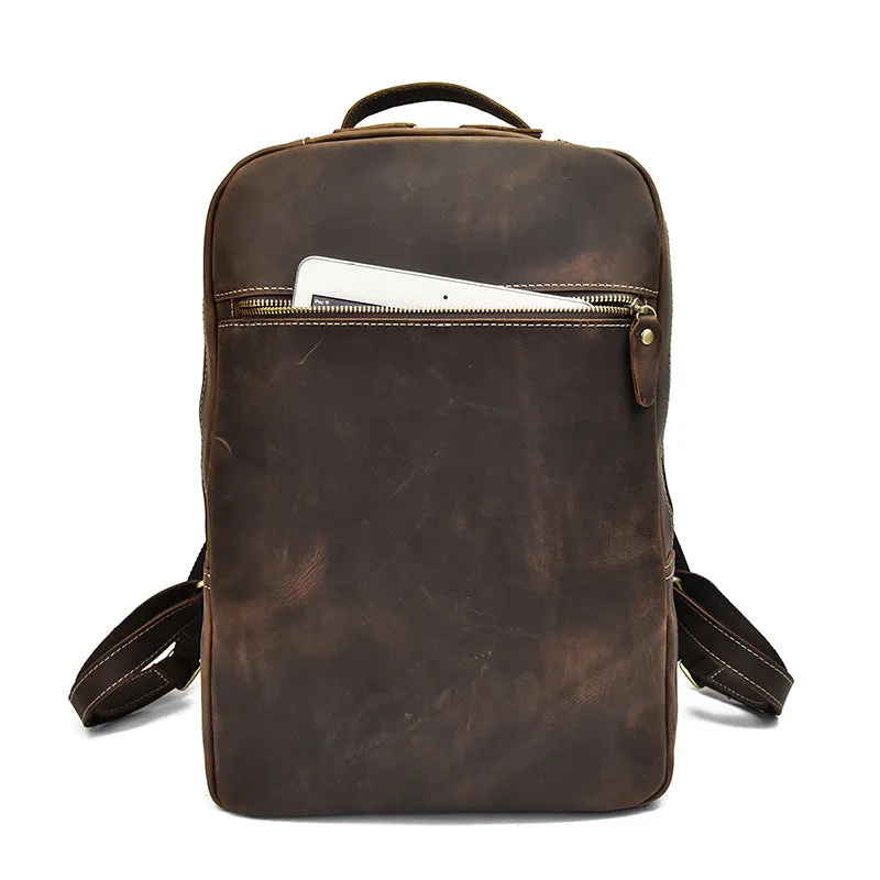 Cool Leather Mens Backpacks Vintage School Backpack Travel Backpack for Men