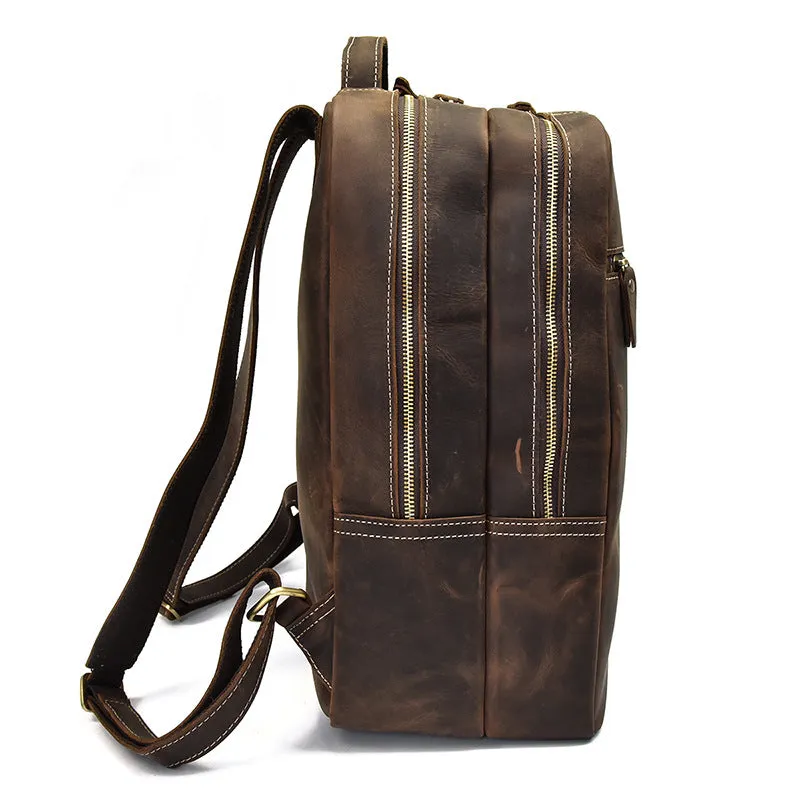 Cool Leather Mens Backpacks Vintage School Backpack Travel Backpack for Men