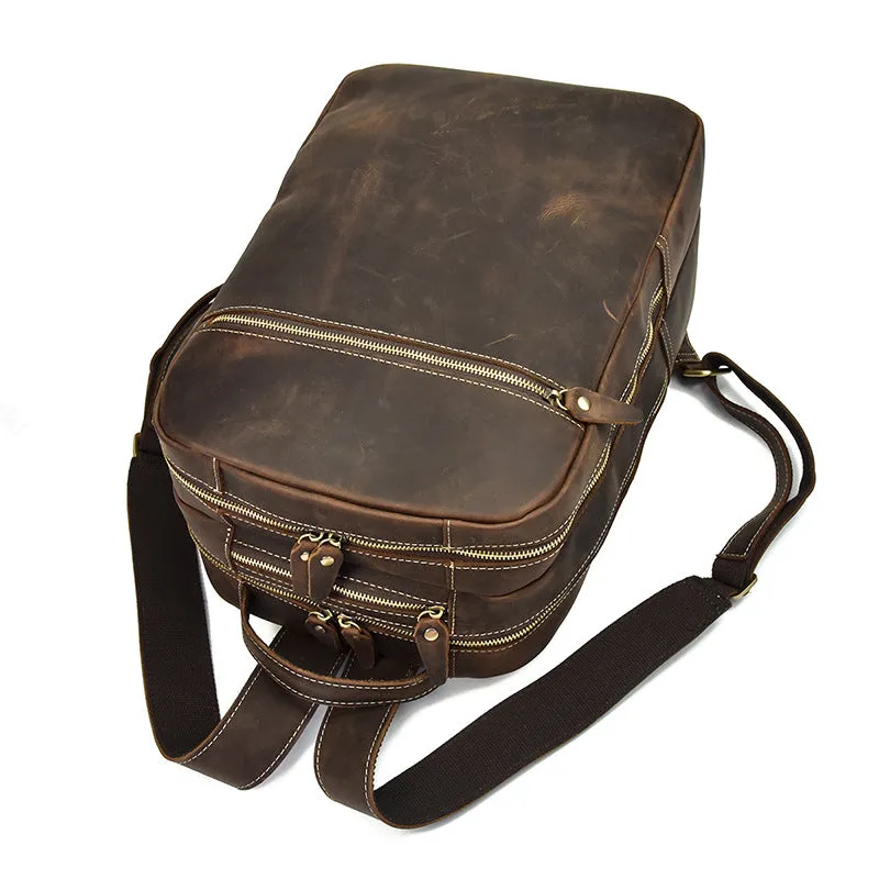 Cool Leather Mens Backpacks Vintage School Backpack Travel Backpack for Men