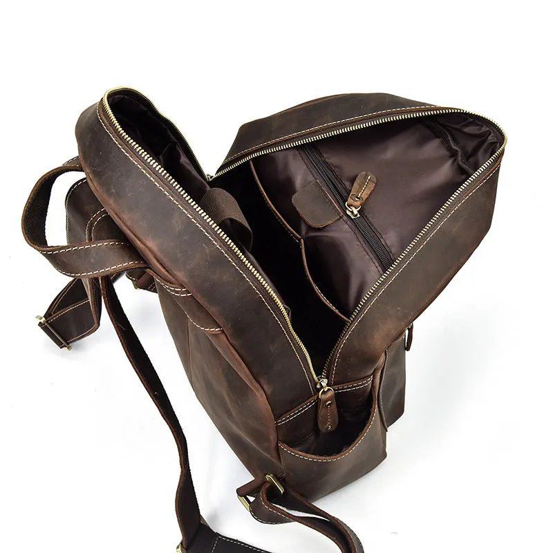 Cool Leather Mens Backpacks Vintage School Backpacks Travel Backpack for Men