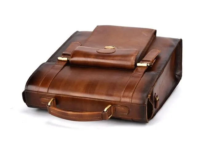 Cool Leather Mens Briefcase Messenger Bag Shoulder Bag Satchel Backpack for men