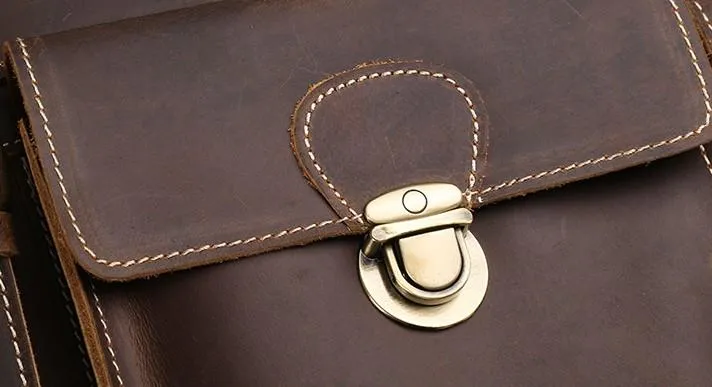Cool Leather Mens Briefcase Messenger Bag Shoulder Bag Satchel Backpack for men