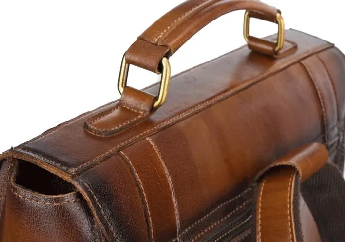 Cool Leather Mens Briefcase Messenger Bag Shoulder Bag Satchel Backpack for men