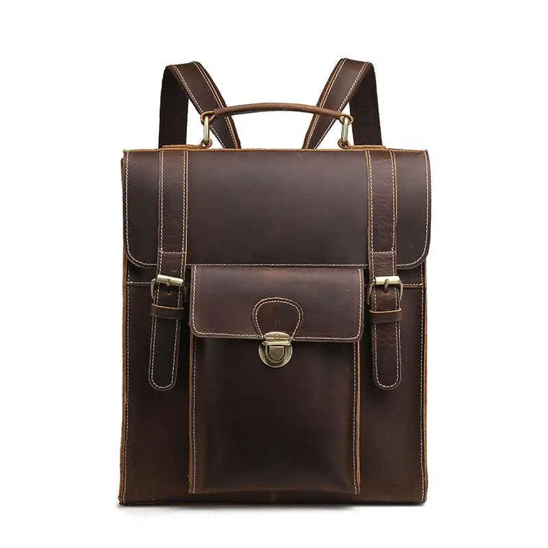 Cool Leather Mens Briefcase Messenger Bag Shoulder Bag Satchel Backpack for men