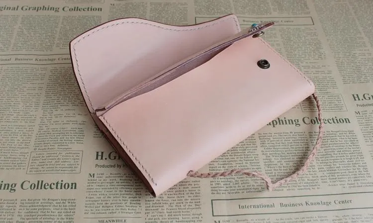 Cool Leather Mens Clutch Long Wallets Handmade Vintage Long Wallet for Women