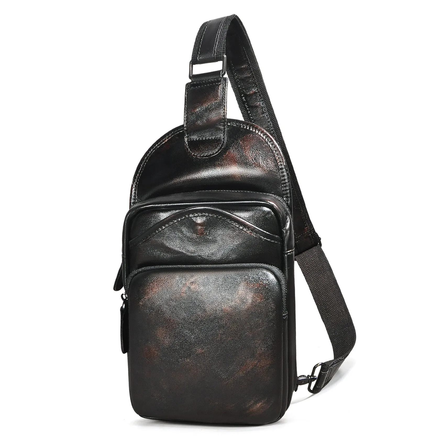 Cool Leather Sling Bag Mens Sling Crossbody Backpack Chest Bag For Men