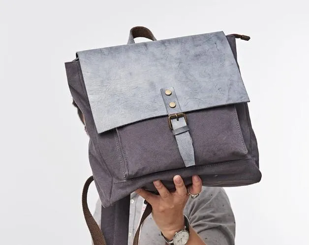 Cool Mens Canvas Backpack Canvas Travel Bag Canvas School Bag for Men