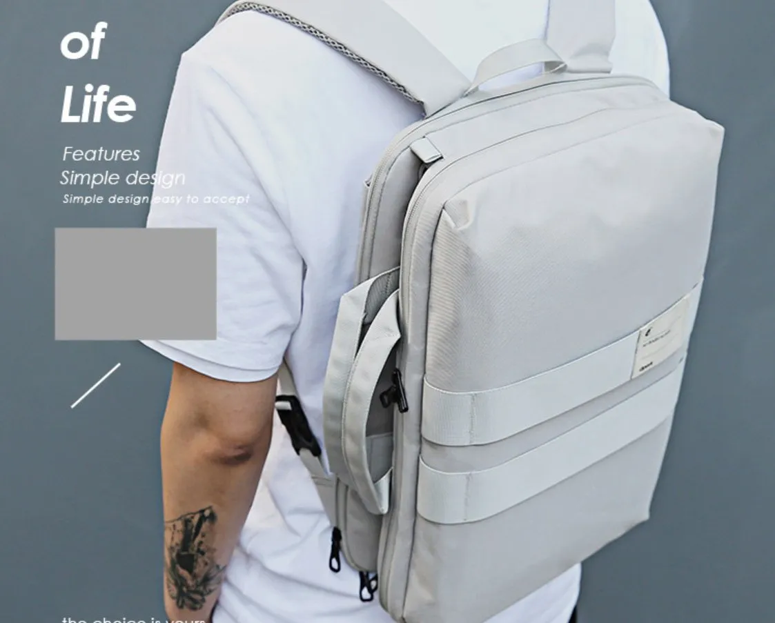 Cool PVC Canvas Men's Blue Messenger Bag Travel Backpack 15.5'' Black Handbag For Men