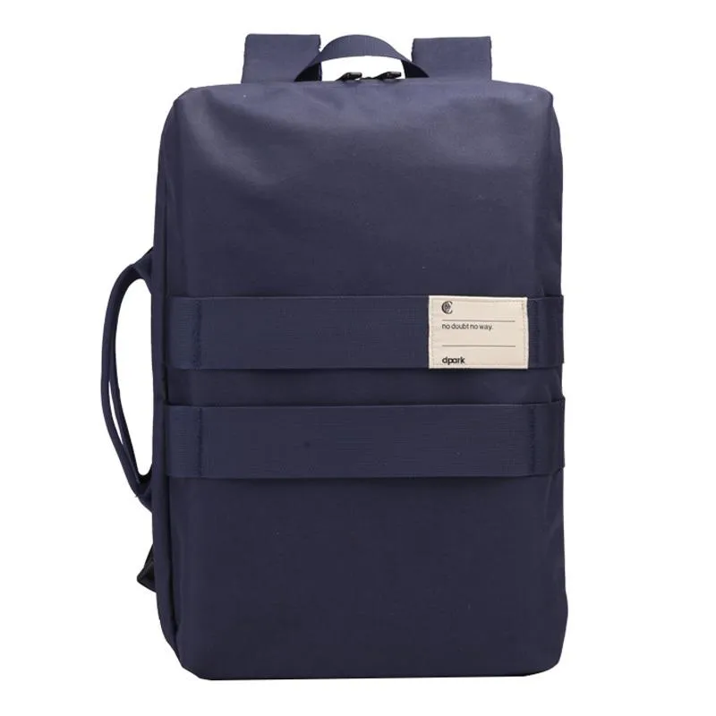 Cool PVC Canvas Men's Blue Messenger Bag Travel Backpack 15.5'' Black Handbag For Men