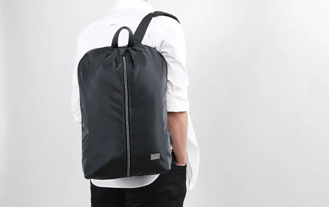 Cool PVC Water Repellent Fabric Men's Black Travel Backpack Large 15.6'' Backpack Laptop Backpack For Men