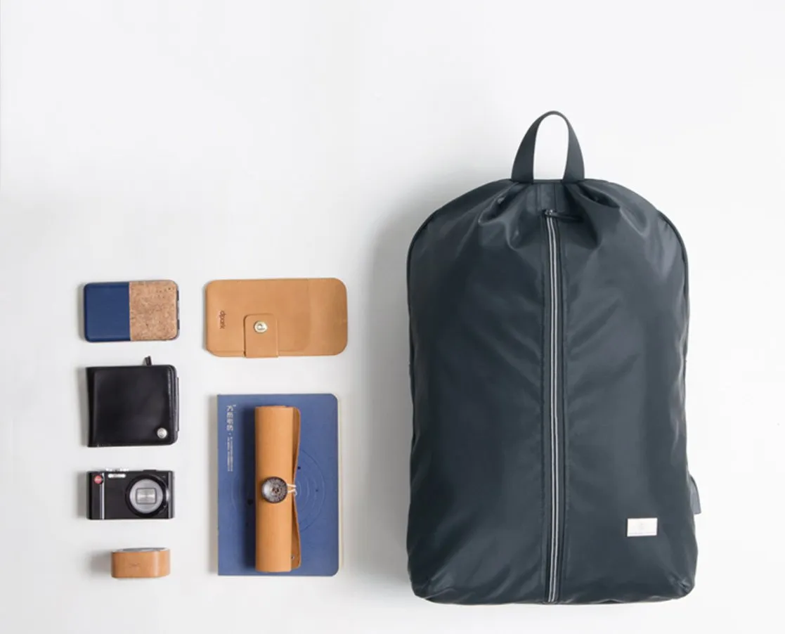 Cool PVC Water Repellent Fabric Men's Black Travel Backpack Large 15.6'' Backpack Laptop Backpack For Men