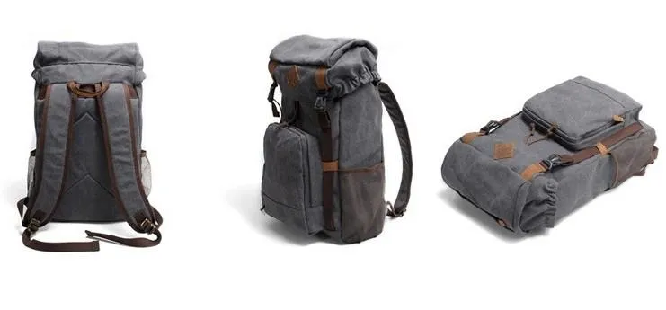 Cool Waxed Canvas Mens Hiking Backpacks Canvas Travel Backpack for Men
