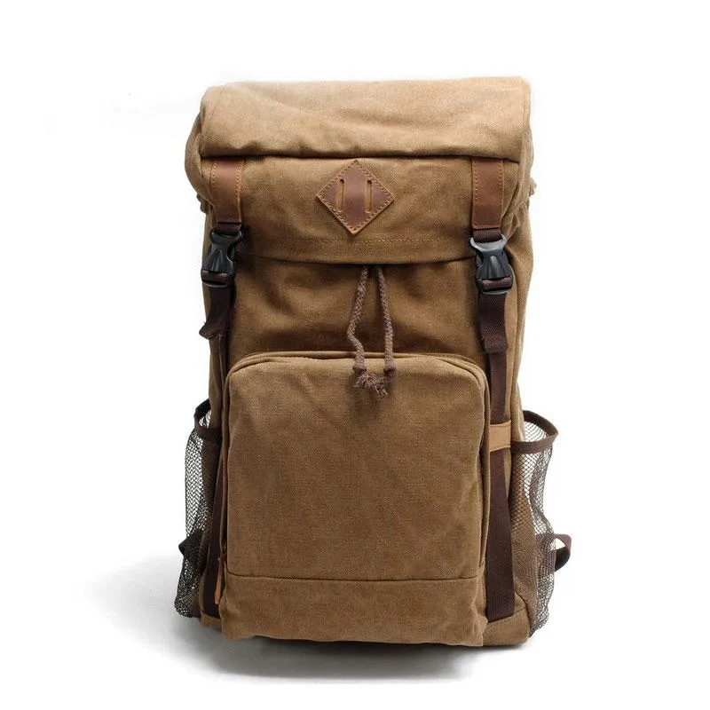 Cool Waxed Canvas Mens Hiking Backpacks Canvas Travel Backpack for Men