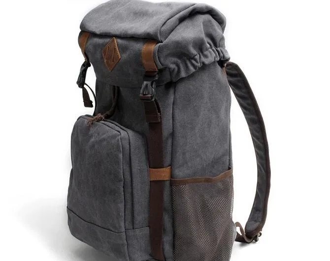 Cool Waxed Canvas Mens Hiking Backpacks Canvas Travel Backpack for Men