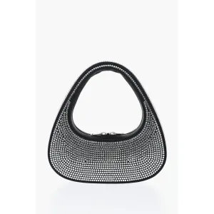 Coperni Satin Effect Baguette Bag with Rinestone Applications