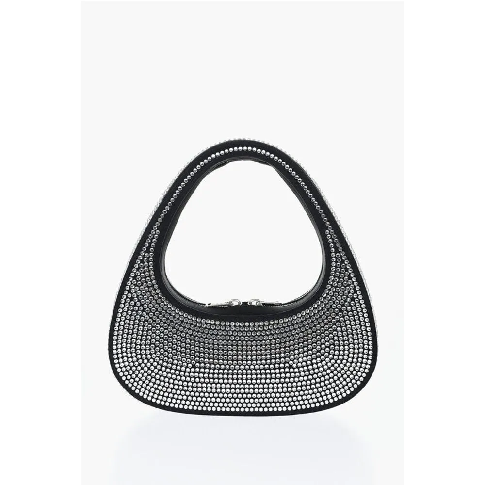Coperni Satin Effect Baguette Bag with Rinestone Applications