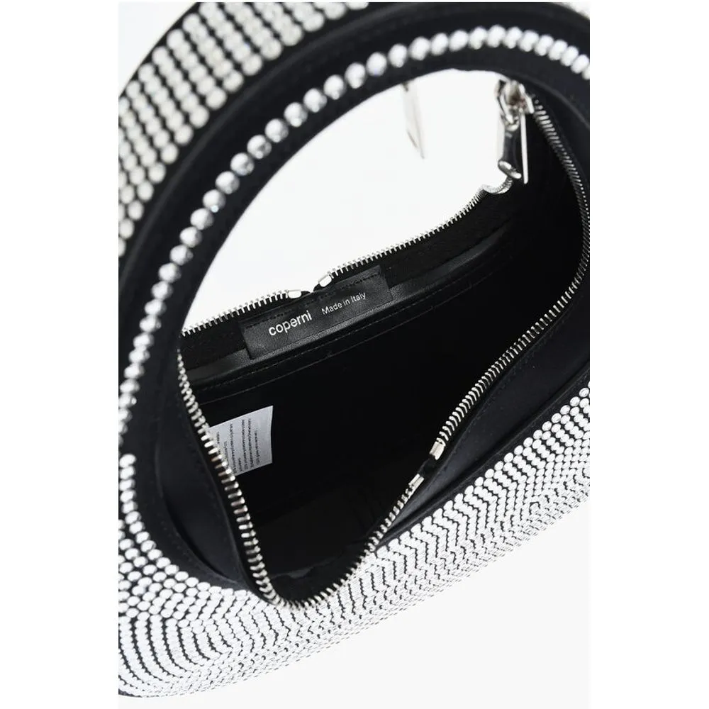 Coperni Satin Effect Baguette Bag with Rinestone Applications