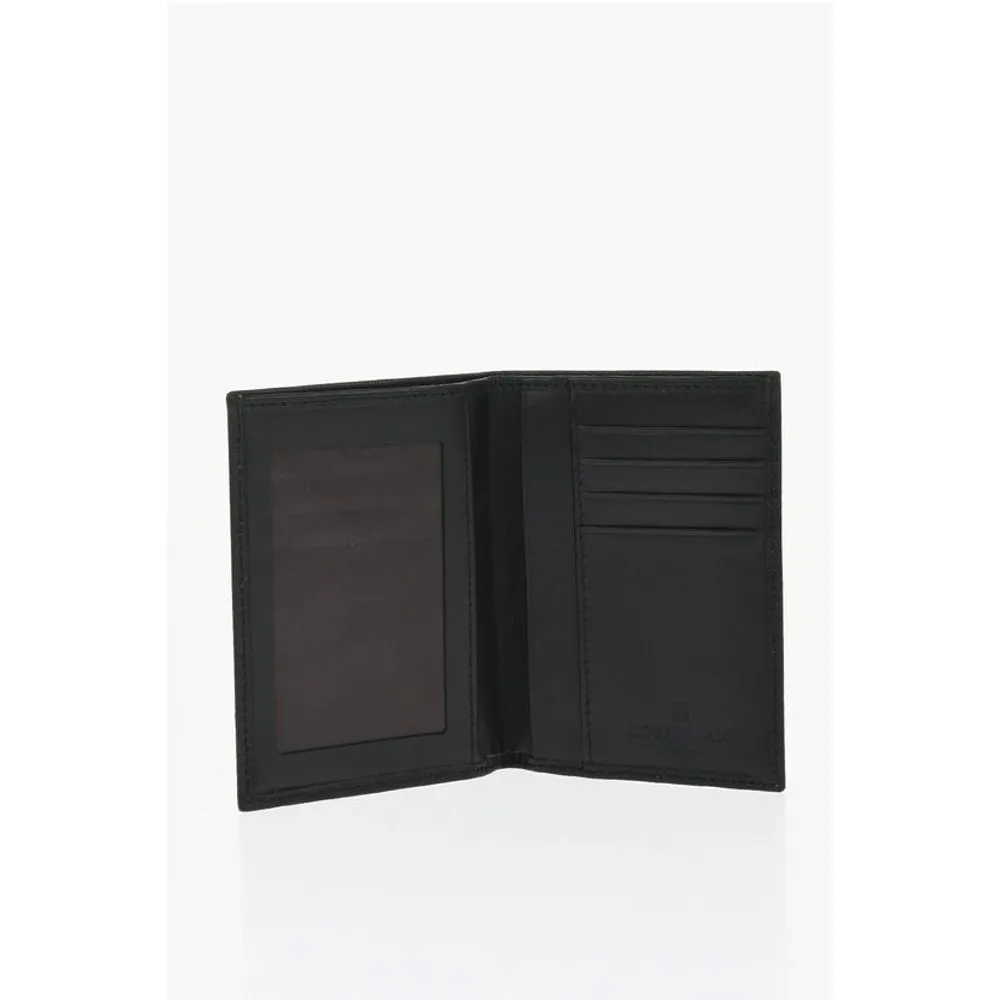 Corneliani Saffiano Leather Wallet with Silver-Tone Logo Plaque
