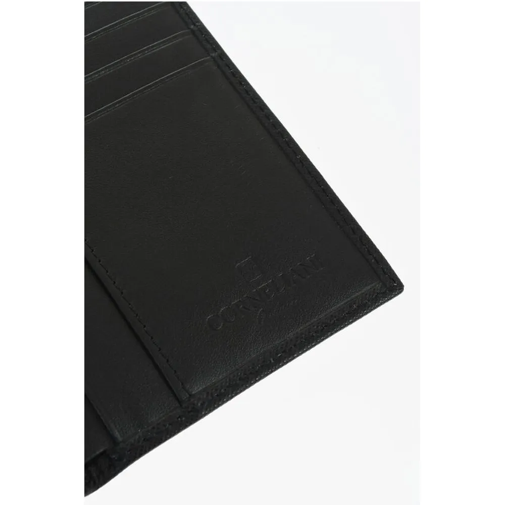 Corneliani Saffiano Leather Wallet with Silver-Tone Logo Plaque