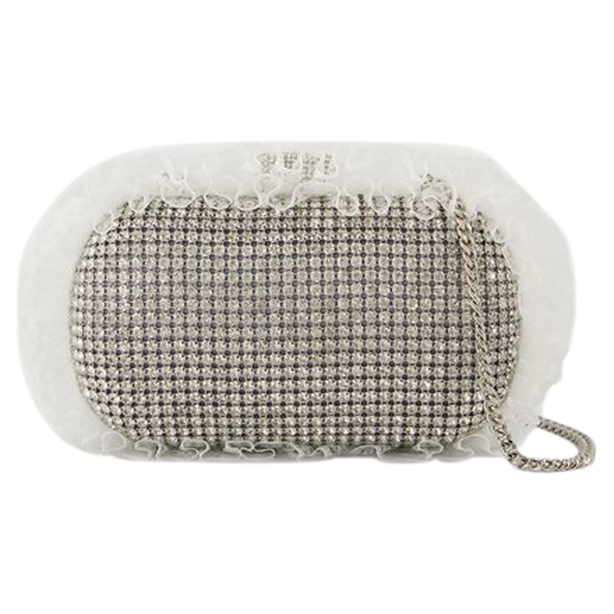 Crystal Lace Detail Clutch - SELF PORTRAIT - Synthetic - Silver
