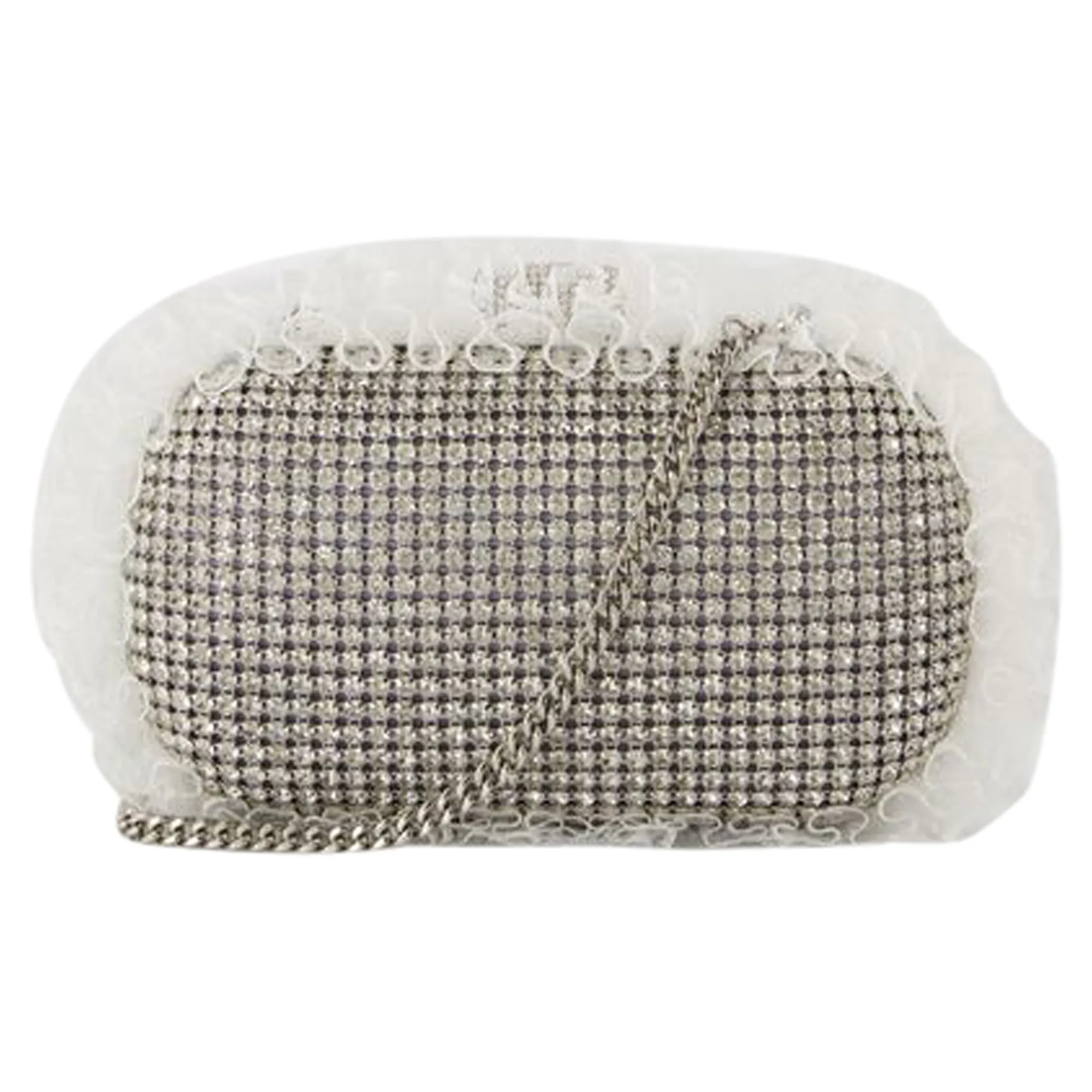 Crystal Lace Detail Clutch - SELF PORTRAIT - Synthetic - Silver