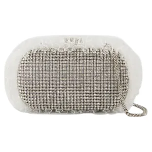 Crystal Lace Detail Clutch - SELF PORTRAIT - Synthetic - Silver