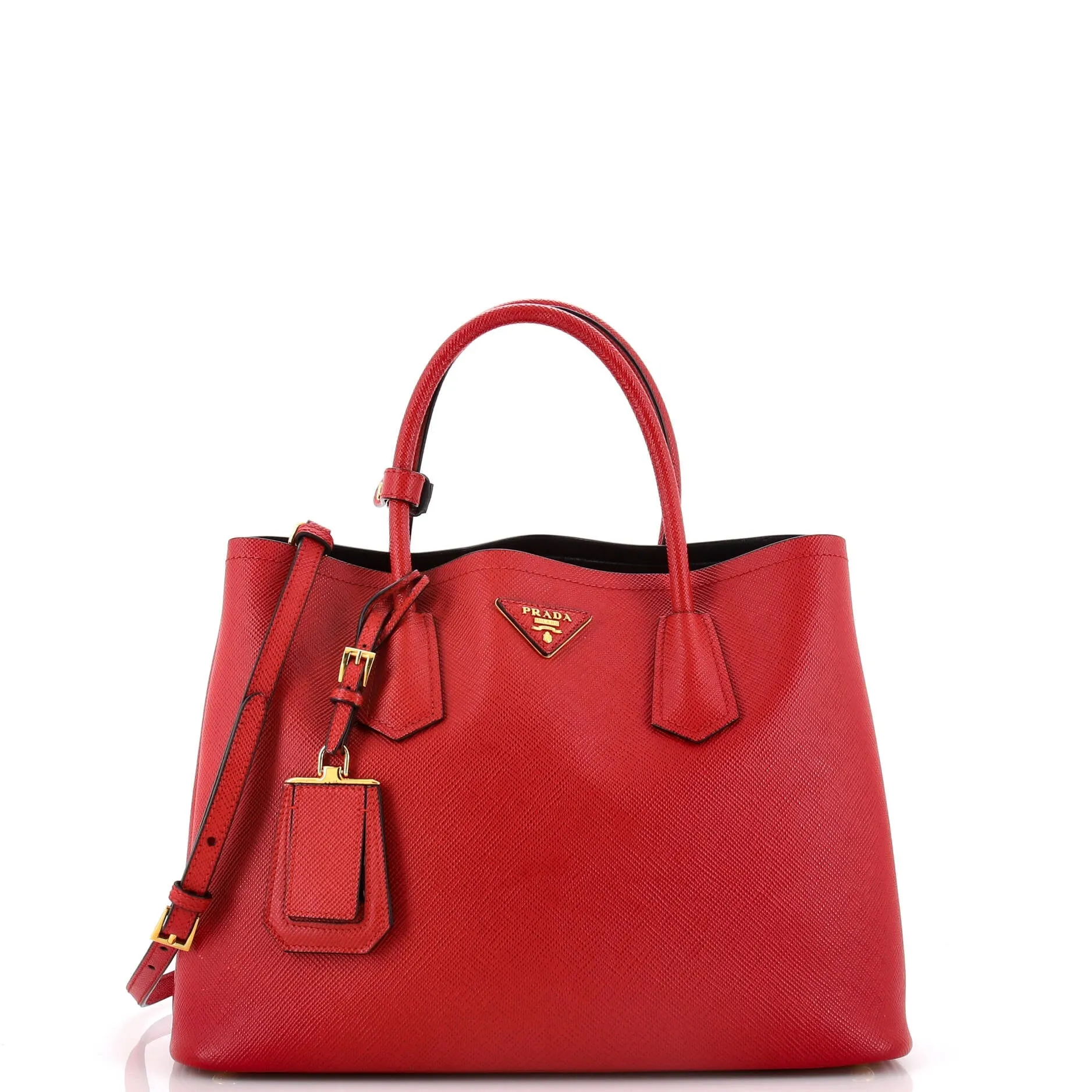 Cuir Double Tote Saffiano Leather Medium