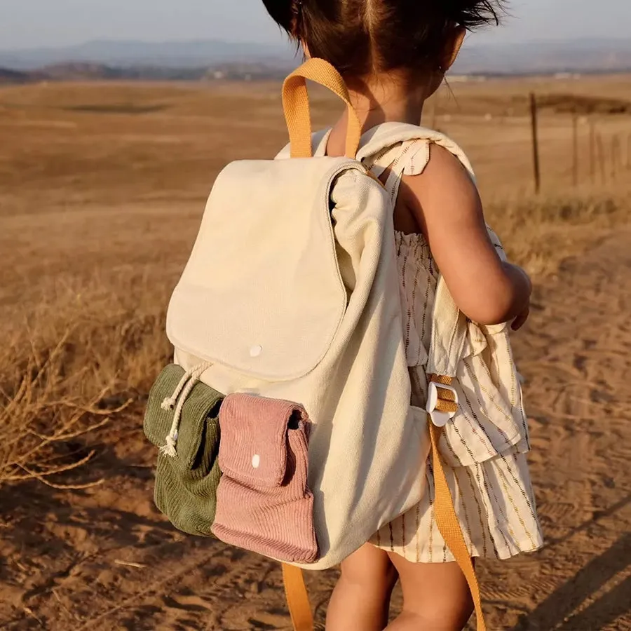 Cute Corduroy Drawstring Kids Backpack