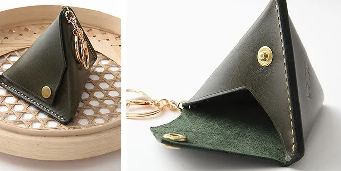 Cute Leather Womens Small Triangular Change Wallet Coin Holder Change Holder for Women