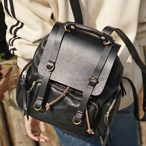 Cute Trendy Mens Leather Backpacks Best Leather School Backpack Hiking Backpack for Men